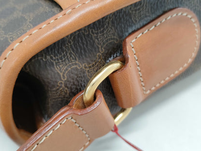 CELINE Macadam Shoulder Bag with Round Metal Fittings