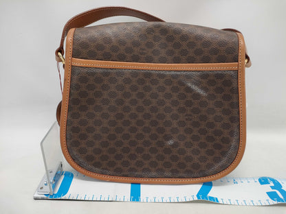 CELINE Macadam Shoulder Bag with Round Metal Fittings