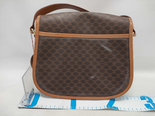 CELINE Macadam Shoulder Bag with Round Metal Fittings