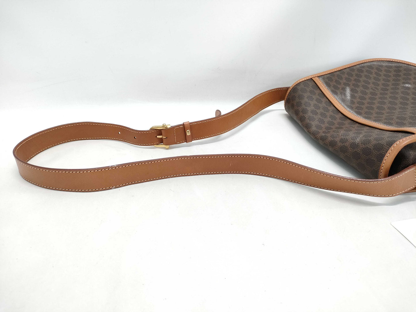 CELINE Macadam Shoulder Bag with Round Metal Fittings