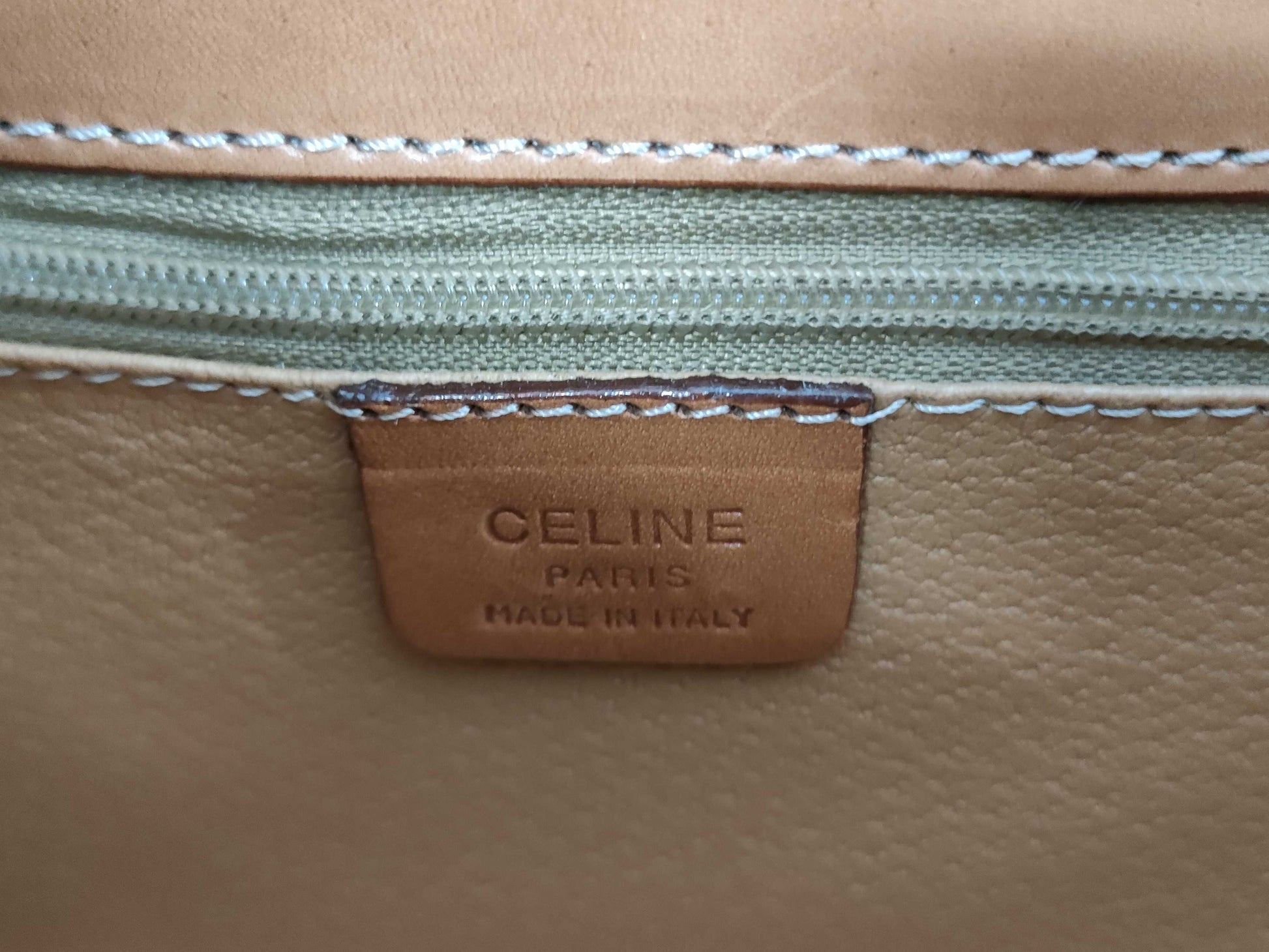 CELINE Macadam Shoulder Bag with Round Metal Fittings