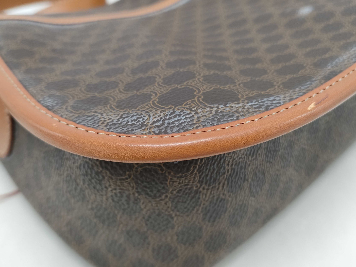 CELINE Macadam Shoulder Bag with Round Metal Fittings