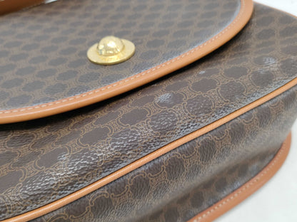 CELINE Macadam Shoulder Bag with Round Metal Fittings