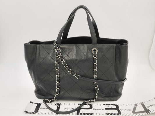 CHANEL 26261327 Calfskin Chain Tote 2-Way Tote Bag, No. 26