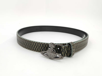 Vivienne Westwood Men's Leather Belt with Orb Buckle
