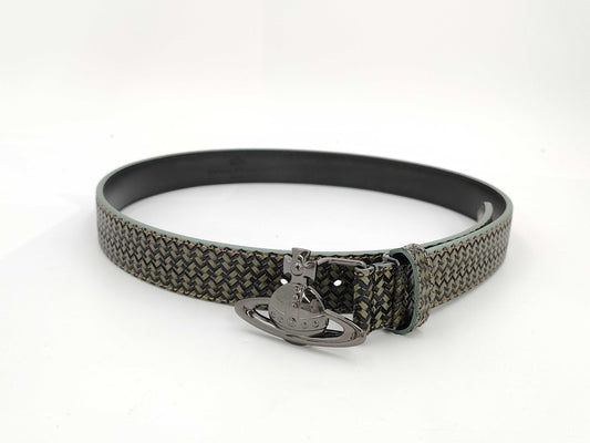 Vivienne Westwood Men's Leather Belt with Orb Buckle