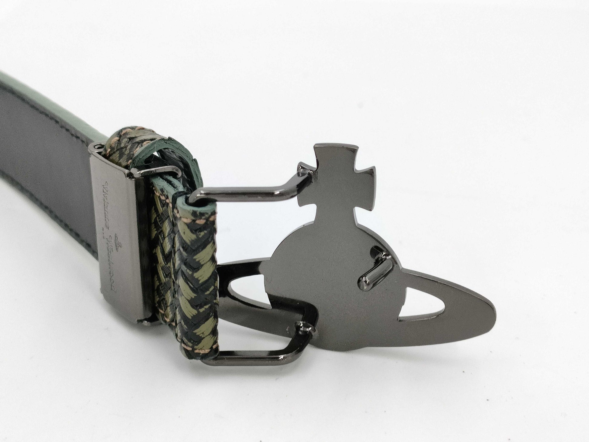 Vivienne Westwood Men's Leather Belt with Orb Buckle