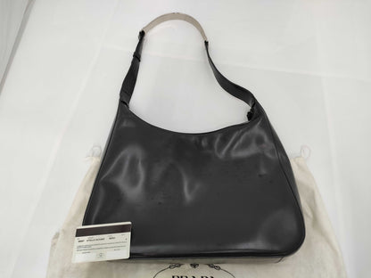 PRADA One-Shoulder Metal Handle Handbag