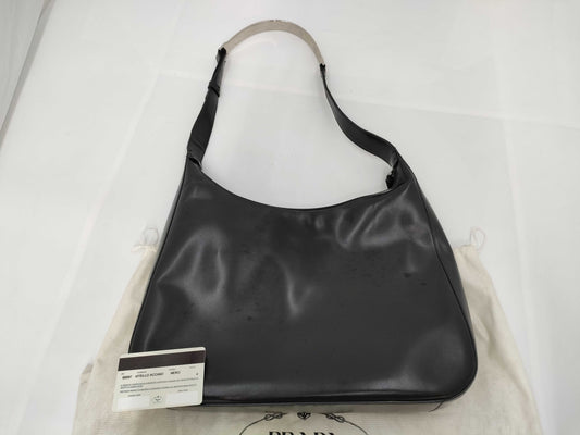 PRADA One-Shoulder Metal Handle Handbag