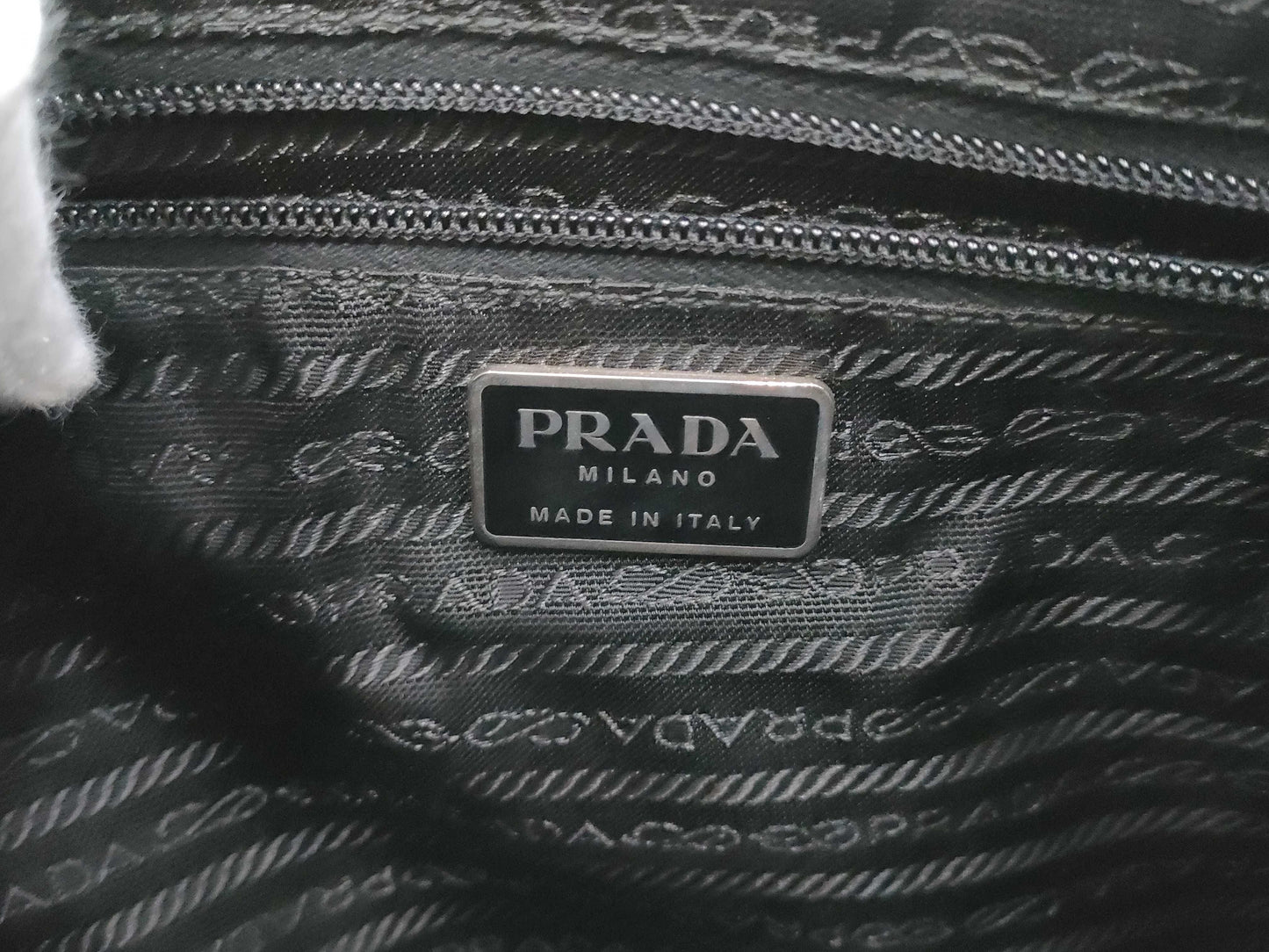 PRADA One-Shoulder Metal Handle Handbag