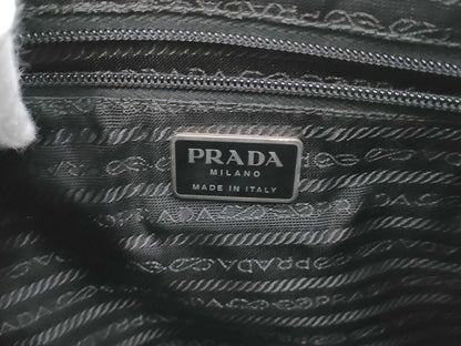 PRADA One-Shoulder Metal Handle Handbag