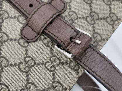 GUCCI GG Supreme GG Tote with Leather Details 643814 Handbag