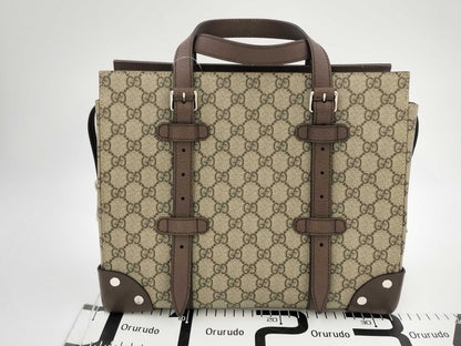GUCCI GG Supreme GG Tote with Leather Details 643814 Handbag