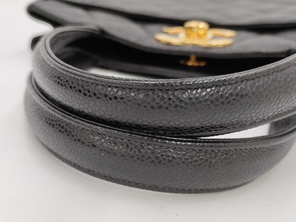 CHANEL Caviar Skin Matelasse Deca Coco Tote Turnlock Handbag