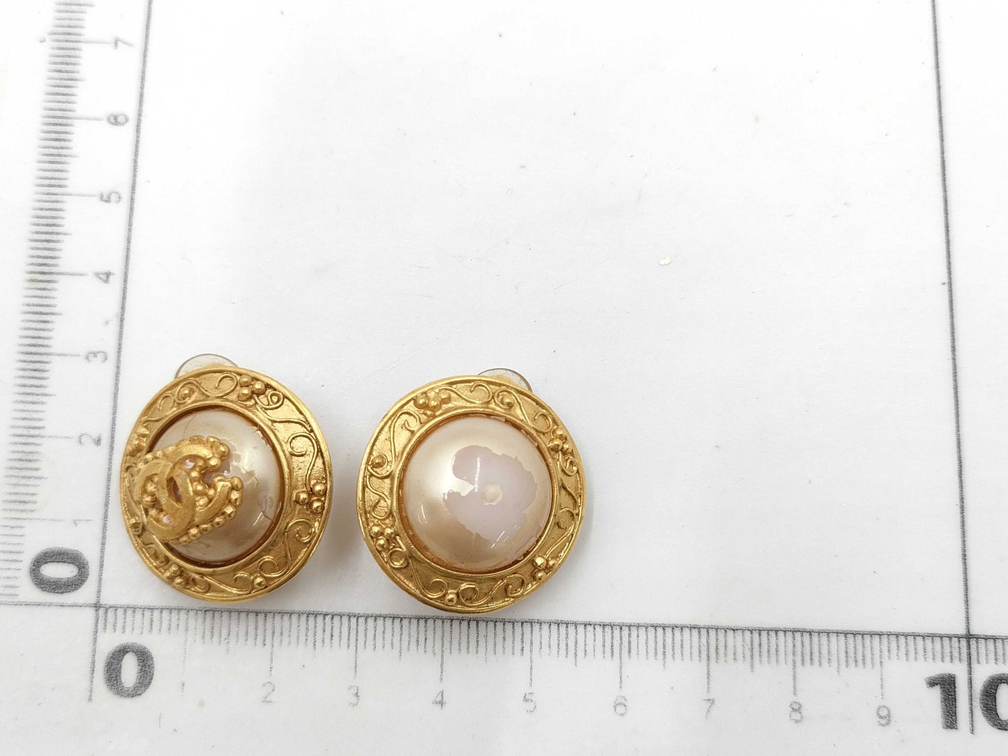 CHANEL Coco Mark Faux Pearl Earrings 96A Earrings