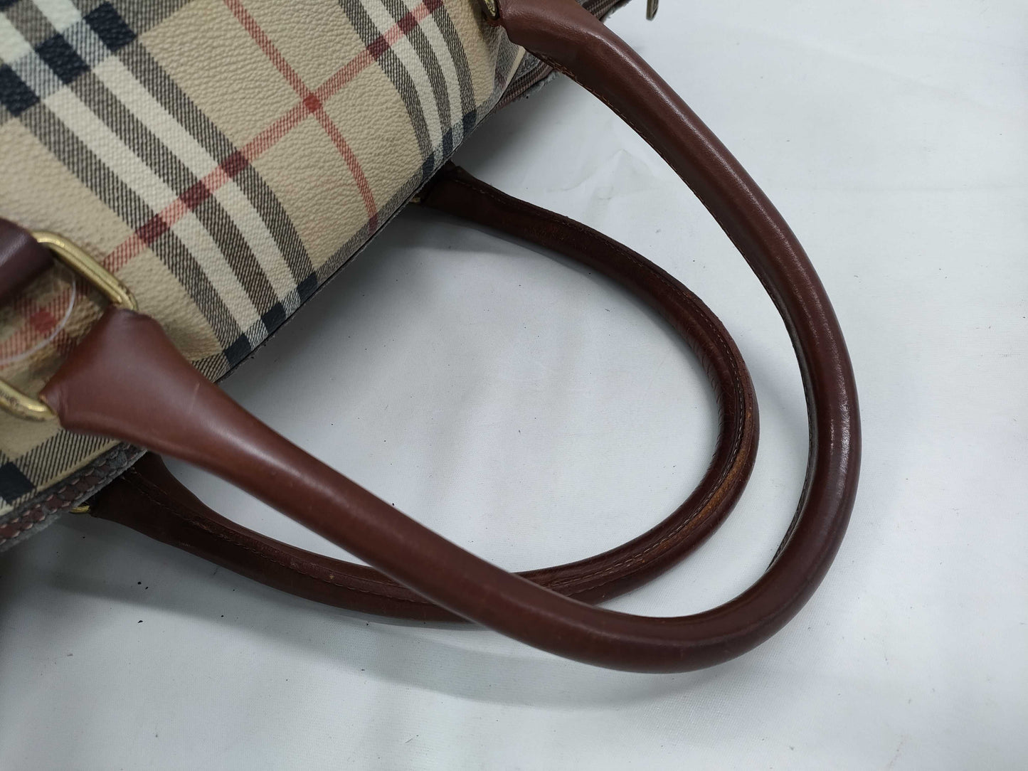 BURBERRY Check Pattern 2-Way Boston Bag