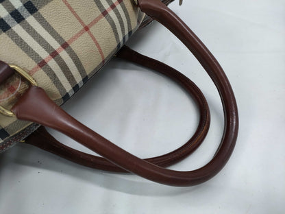 BURBERRY Check Pattern 2-Way Boston Bag