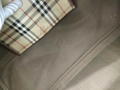 BURBERRY Check Pattern 2-Way Boston Bag
