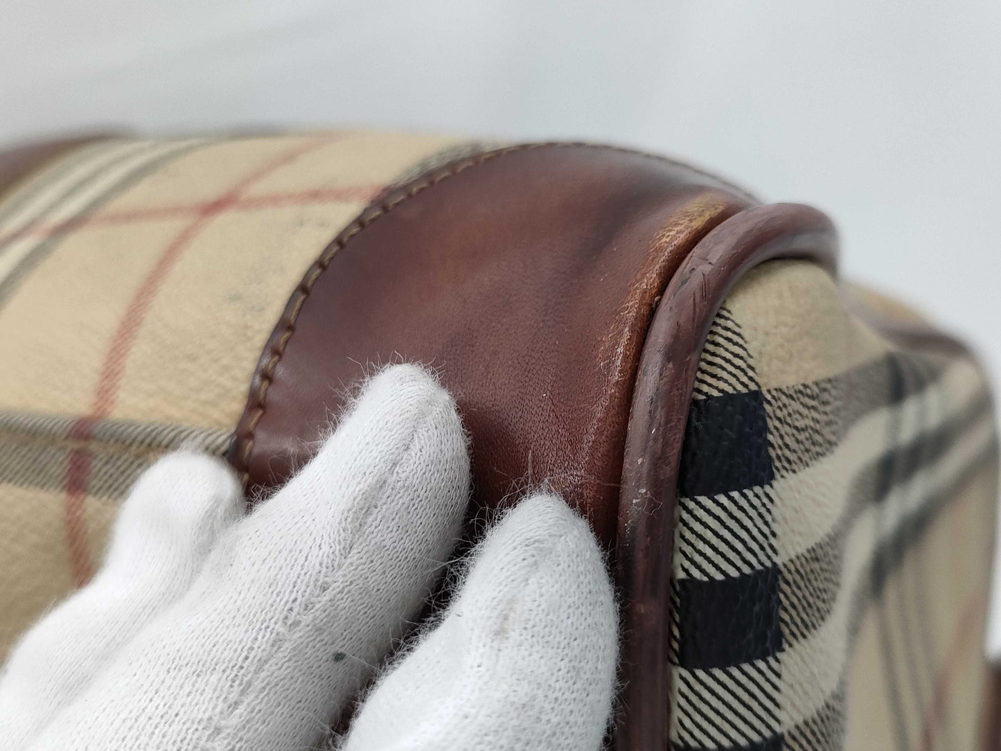 BURBERRY Check Pattern 2-Way Boston Bag