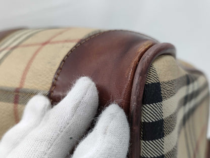BURBERRY Check Pattern 2-Way Boston Bag