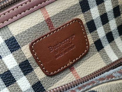 BURBERRY Check Pattern 2-Way Boston Bag