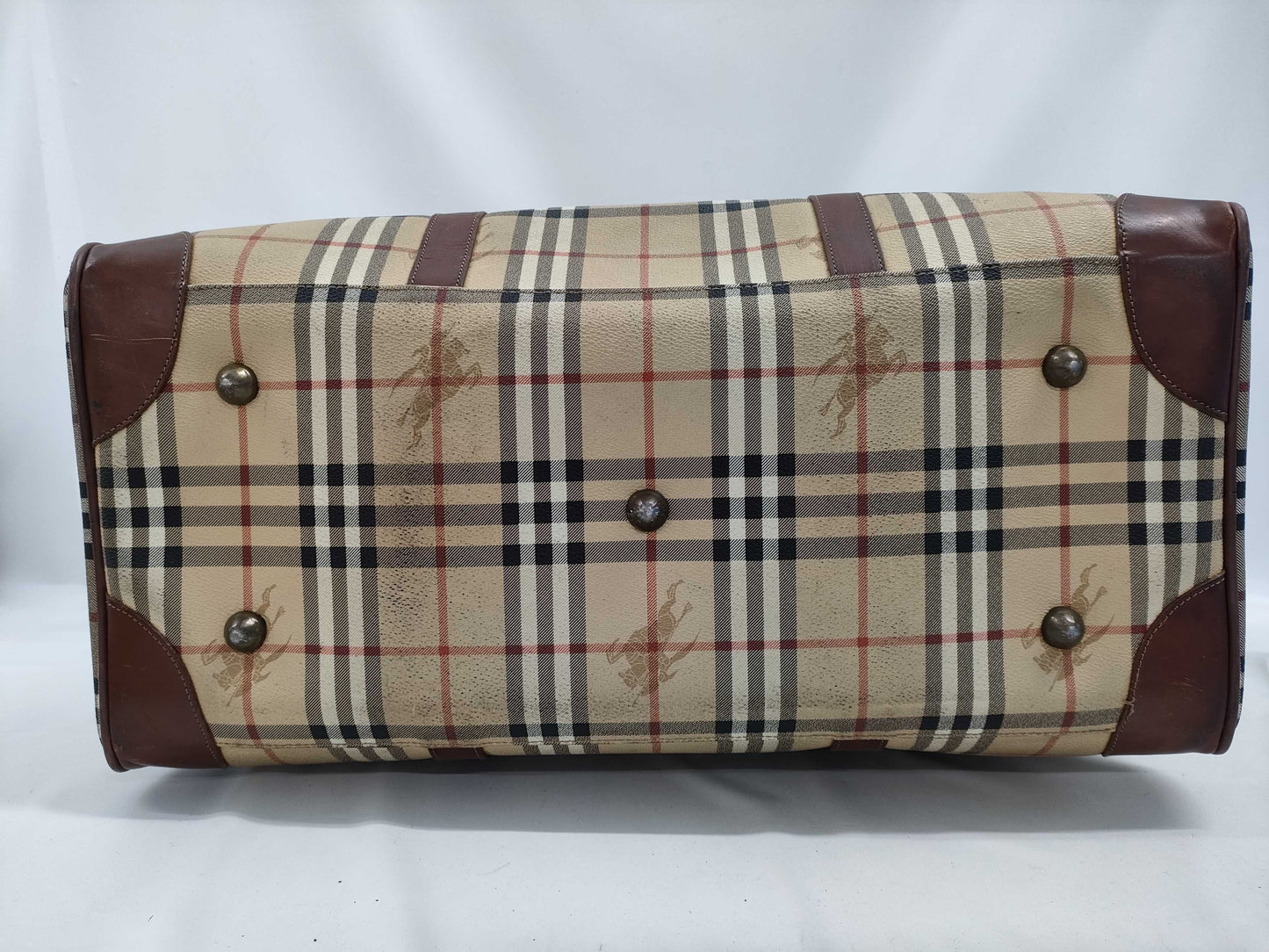 BURBERRY Check Pattern 2-Way Boston Bag