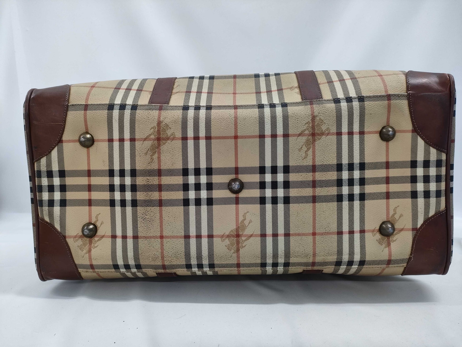 BURBERRY Check Pattern 2-Way Boston Bag