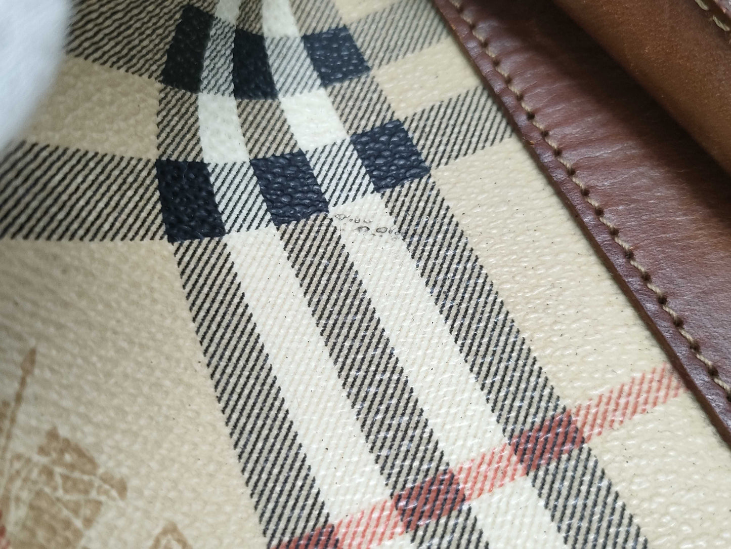 BURBERRY Check Pattern 2-Way Boston Bag