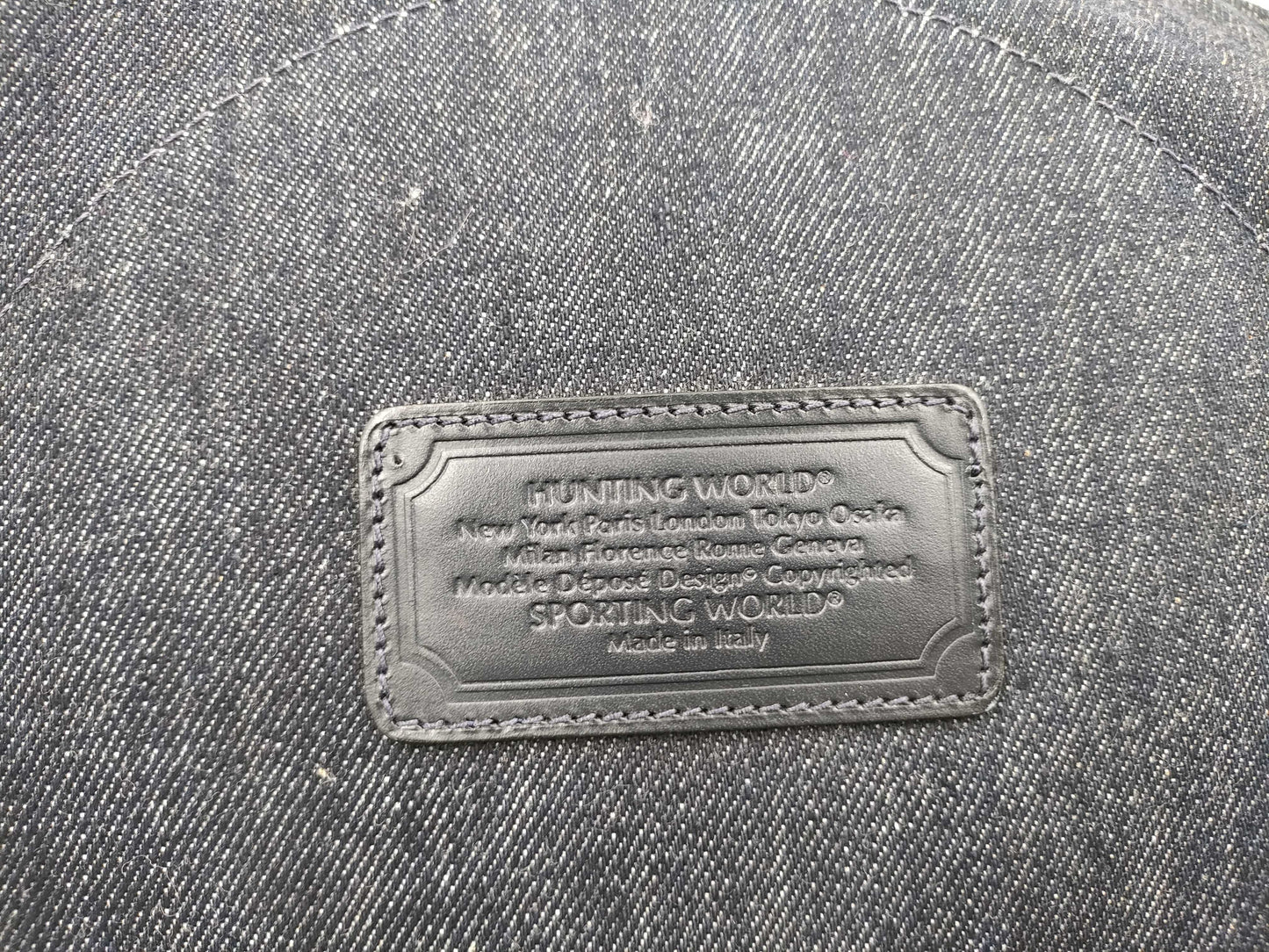 HUNTING WORLD Denim Shoulder Bag Logo Shoulder Bag