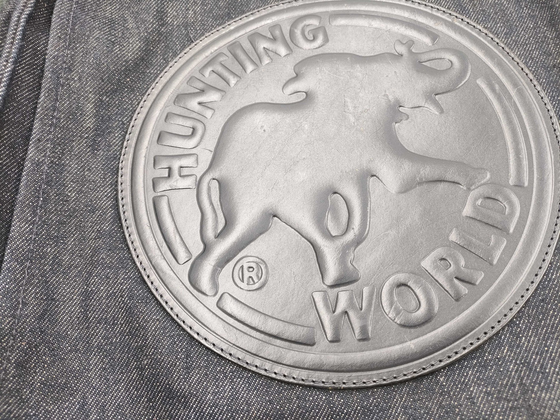 HUNTING WORLD Denim Shoulder Bag Logo Shoulder Bag