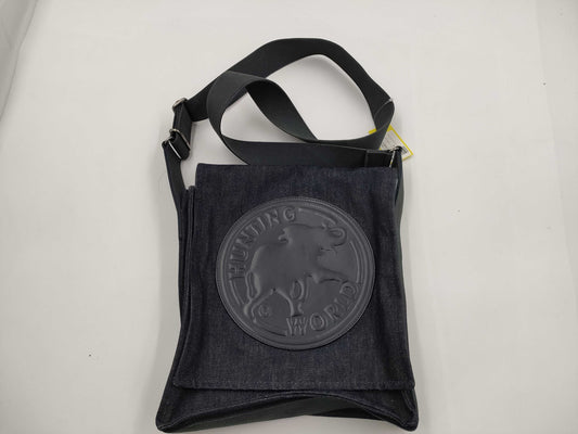 HUNTING WORLD Denim Shoulder Bag Logo Shoulder Bag