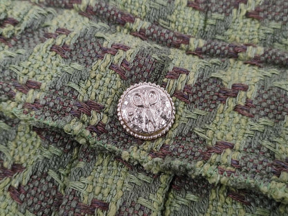 CHANEL Tweed Jacket Khaki with Scissor Motif Buttons