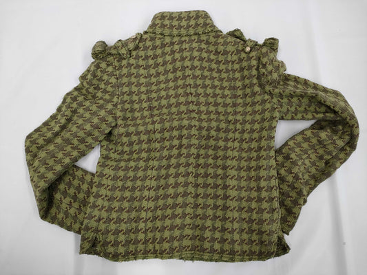 CHANEL Tweed Jacket Khaki with Scissor Motif Buttons