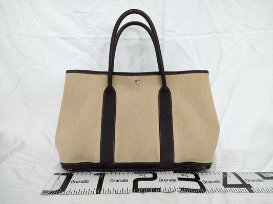 HERMES Garden Party Toile H x Buffle 2004 Tote Bag
