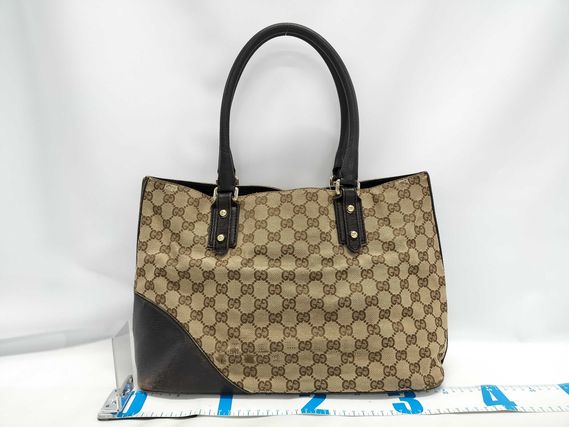 GUCCI GG Canvas Horsebit Handbag 137385 Handbag