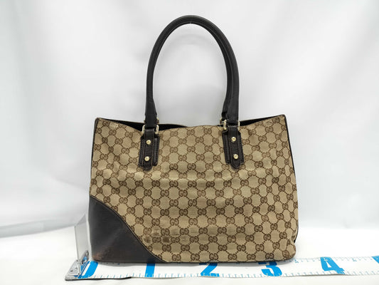 GUCCI GG Canvas Horsebit Handbag 137385 Handbag