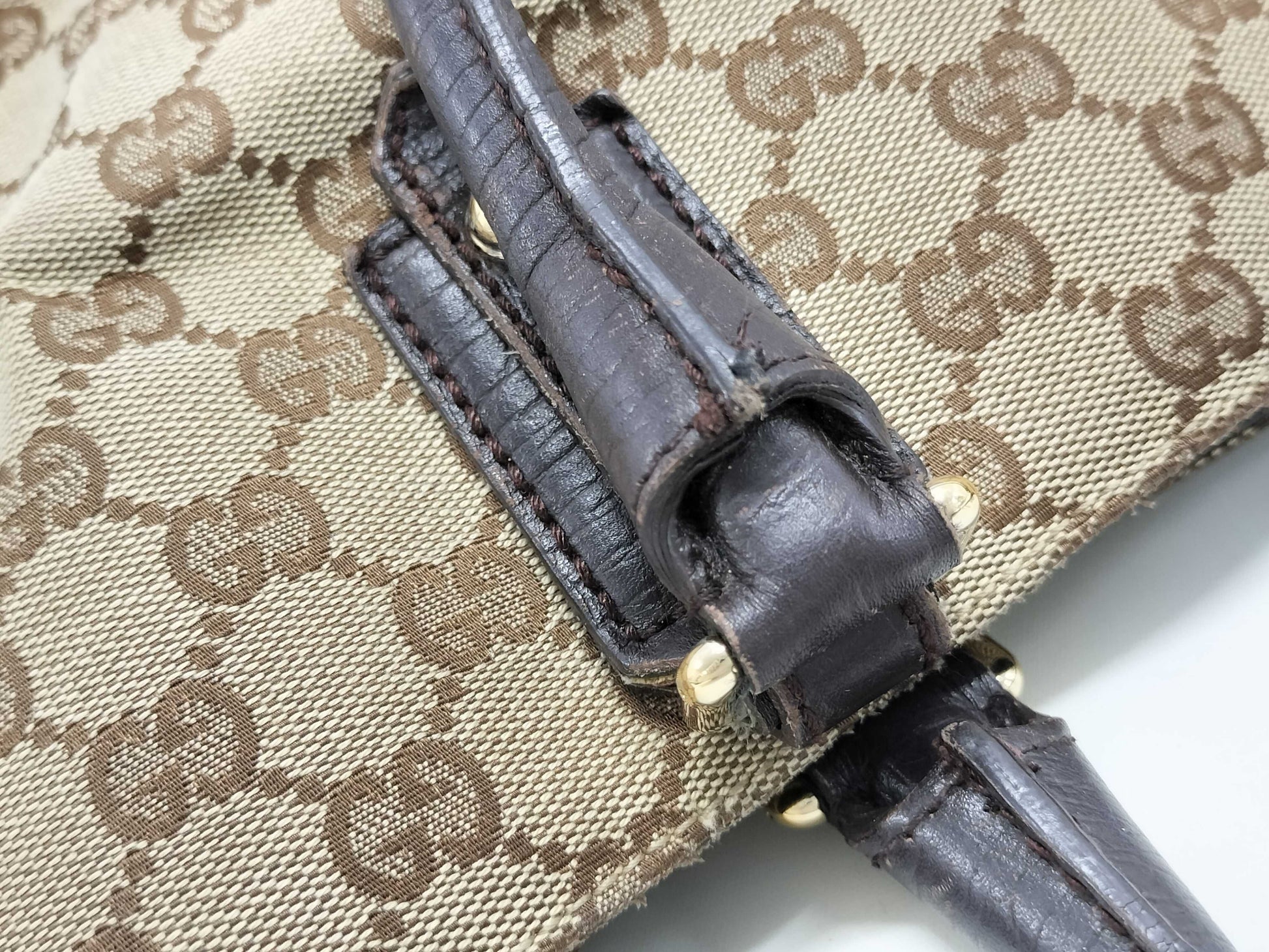 GUCCI GG Canvas Horsebit Handbag 137385 Handbag