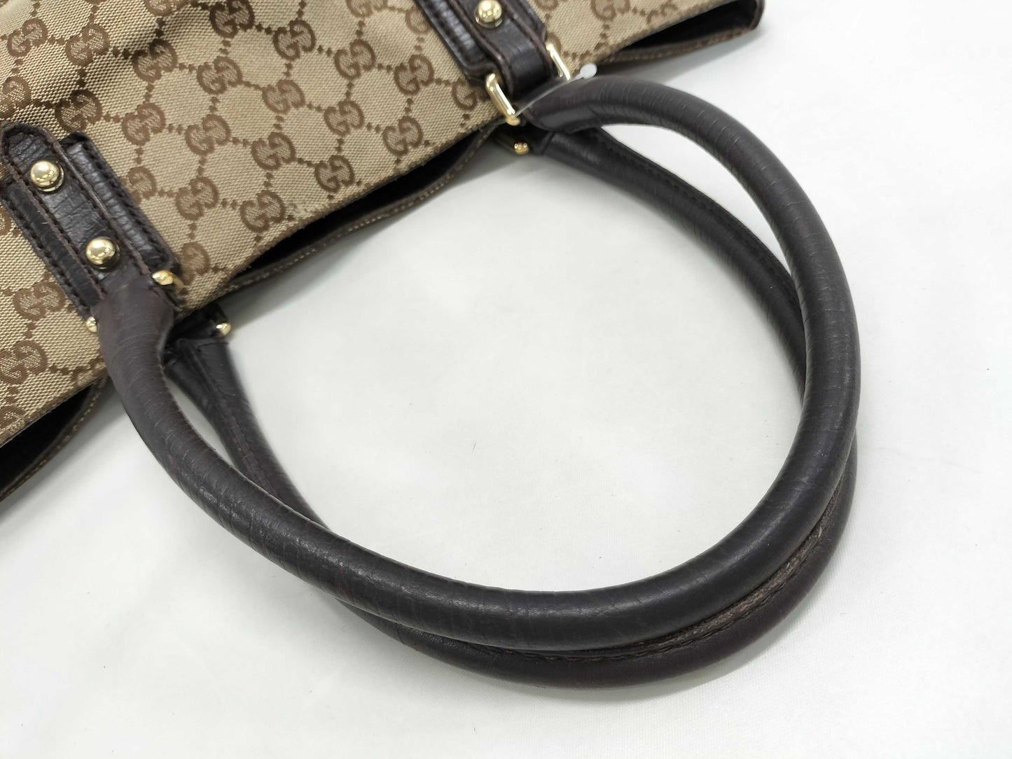 GUCCI GG Canvas Horsebit Handbag 137385 Handbag