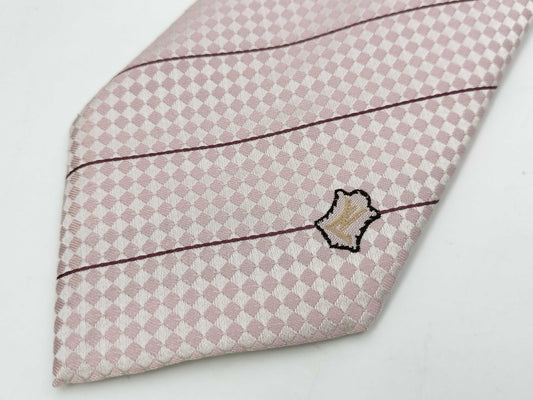 LOUIS VUITTON Damier Mini Tie Pink Tie
