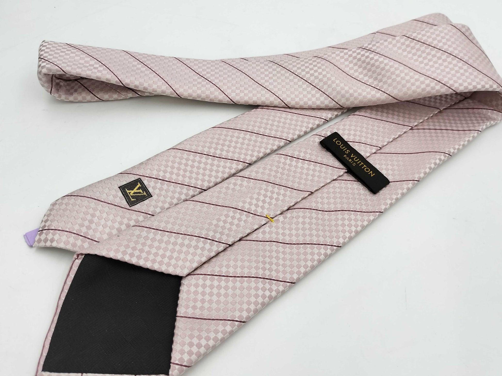 LOUIS VUITTON Damier Mini Tie Pink Tie