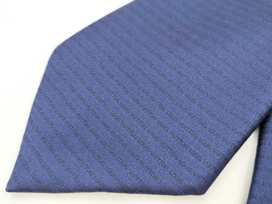 LOUIS VUITTON Tie Blue Logo Design Tie