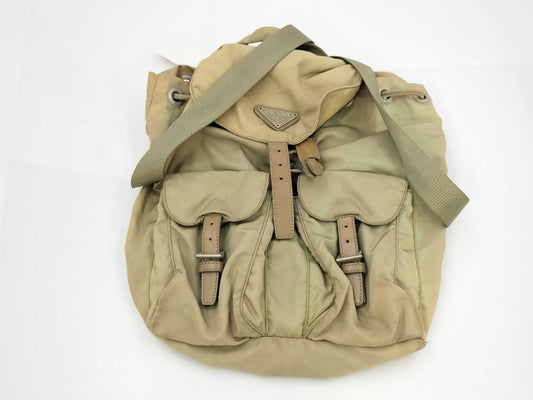 PRADA Nylon Khaki Mini Backpack