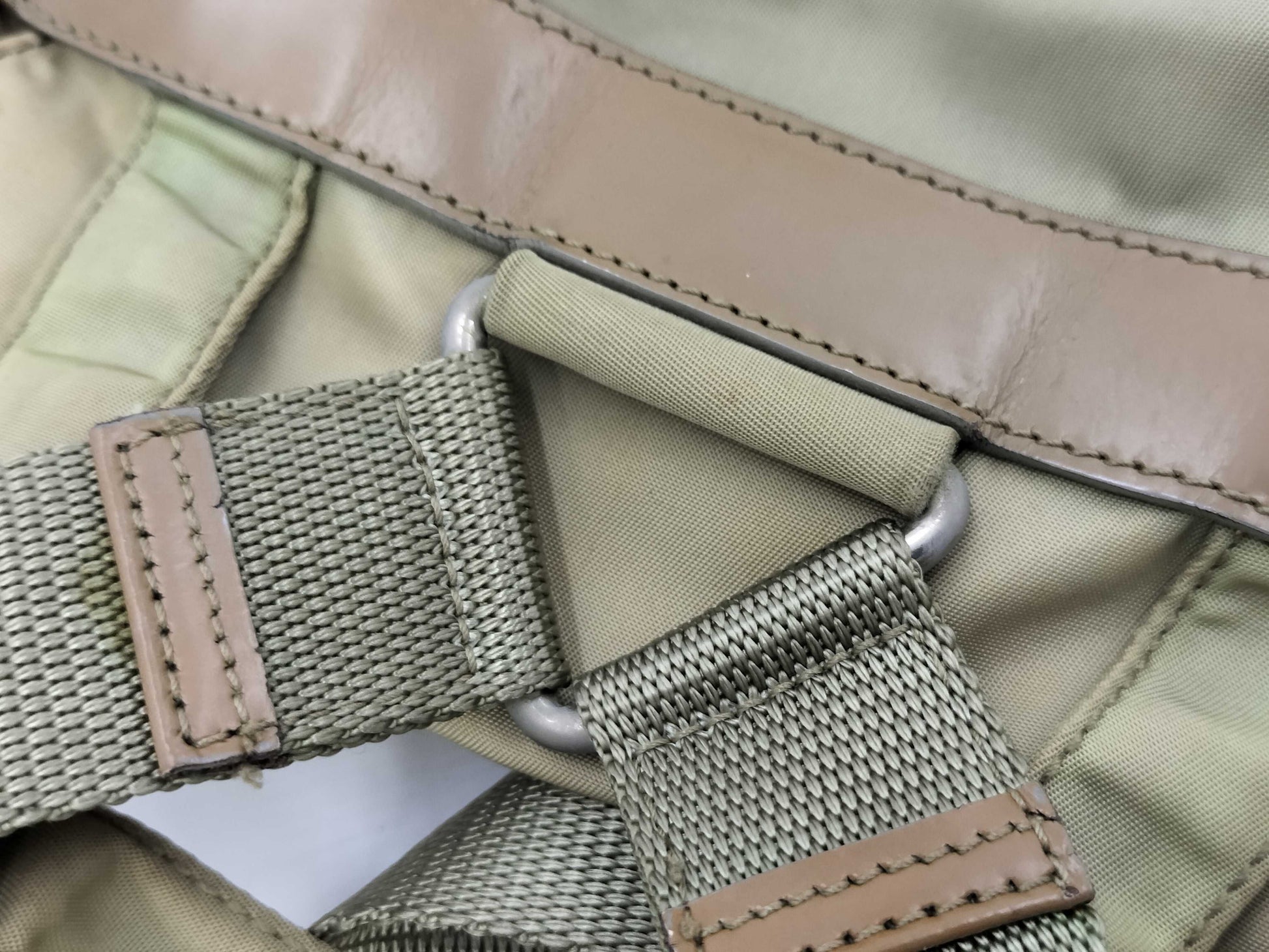PRADA Nylon Khaki Mini Backpack