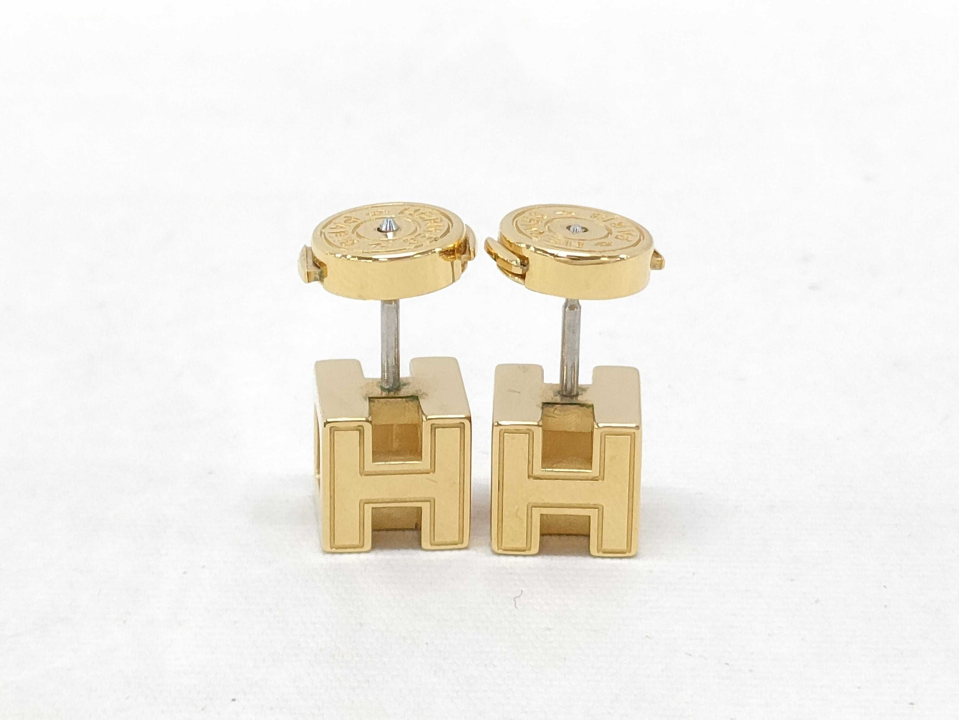 HERMES H Cube Earrings