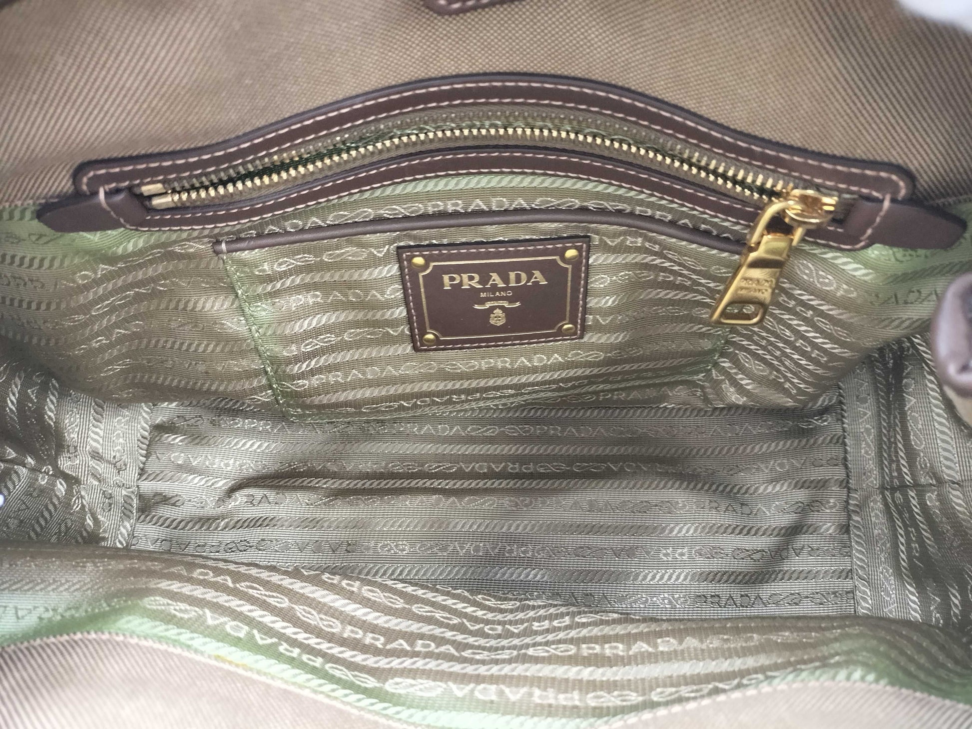 PRADA Jacquard Canvas 2-Way Handbag