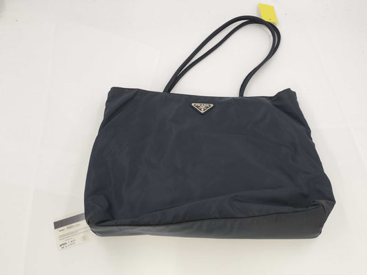 PRADA nylon handbag/black/with sticker/handbag
