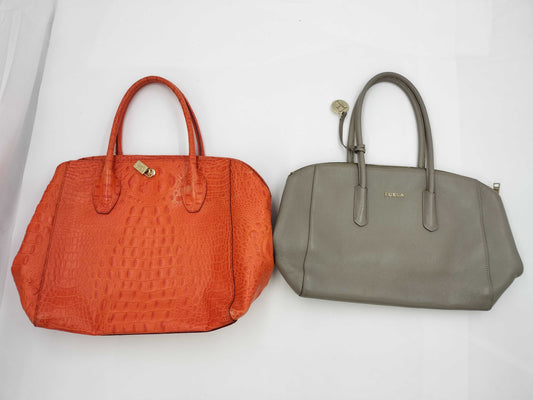 FURLA Furla All Leather Handbag/Embossed Handbag 