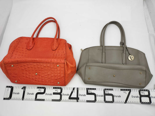 FURLA Furla All Leather Handbag/Embossed Handbag 