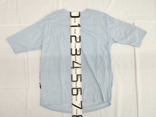 LEONARD top, short sleeve, light blue