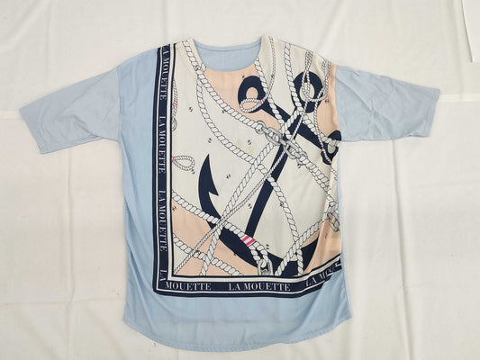 LEONARD top, short sleeve, light blue